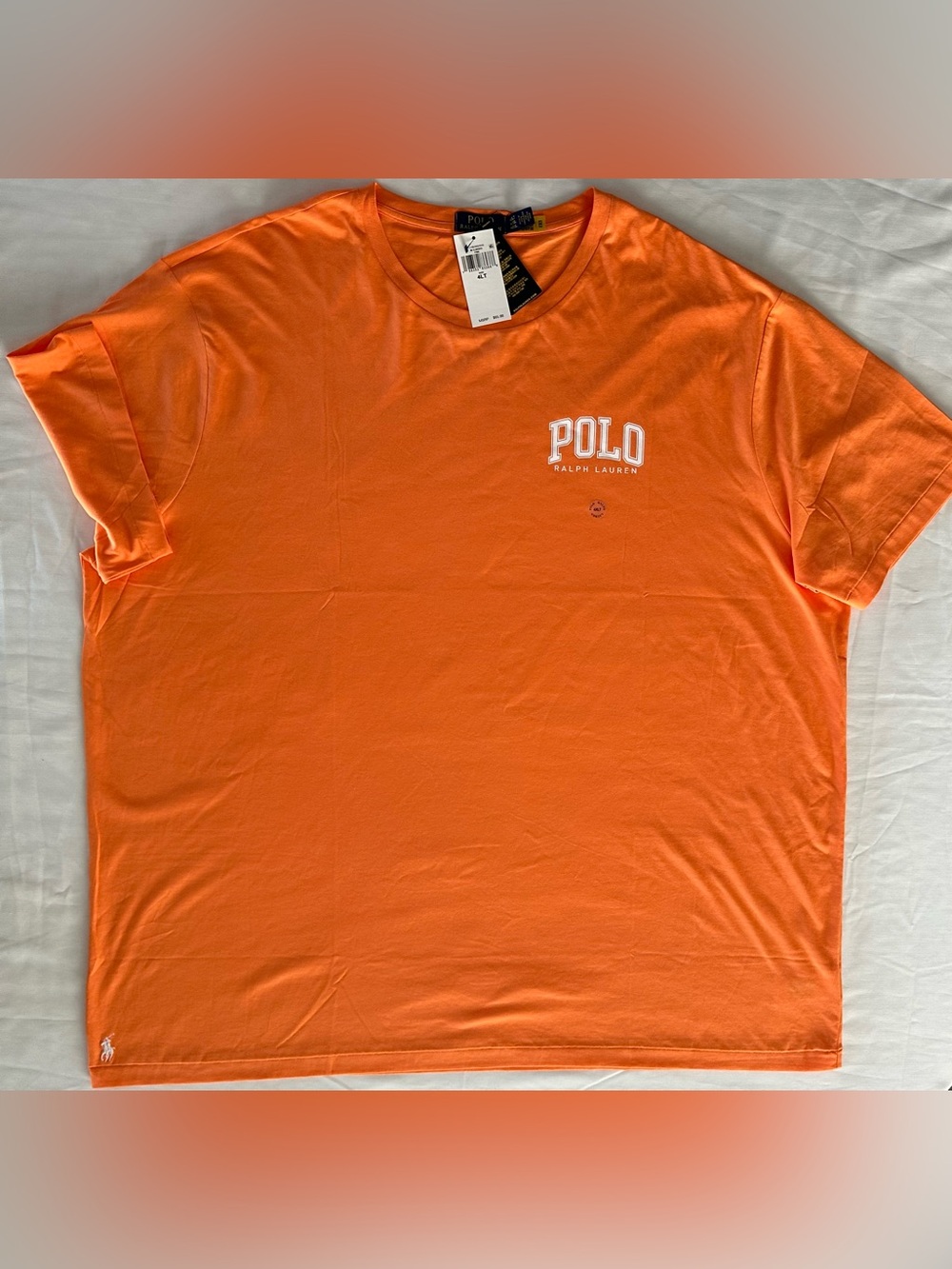 Polo by Ralph Lauren Men's Classic Fit Orange Logo Crew Neck T-Shirt 4XL NWT